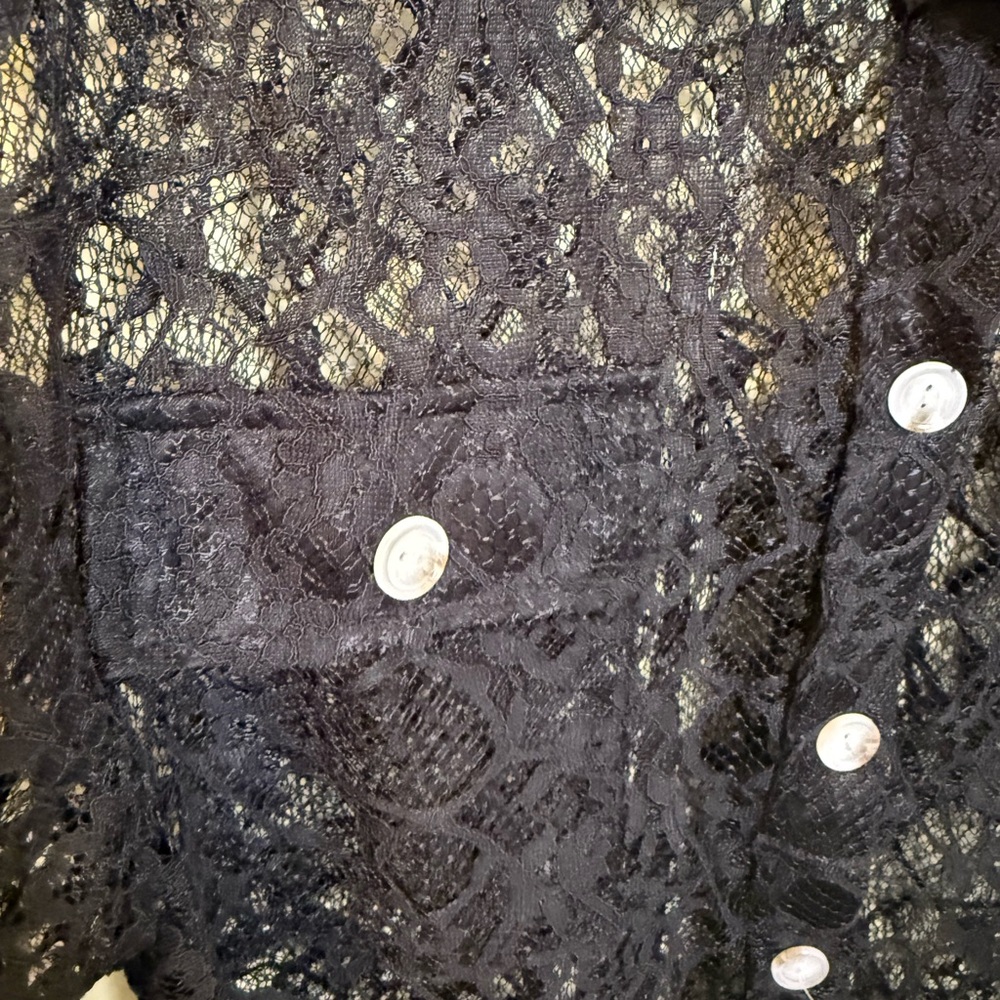 ANDREE BY UNIT Black Lace Blouse *NEW WITH TAGS* - Picture 3 of 12